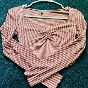 Pink and white crop top
